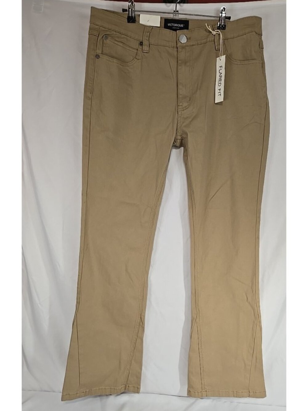 Victorious Men's Khaki Denim Jeans Size 36x32
